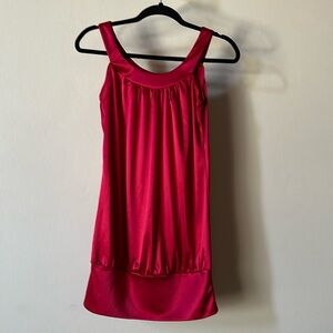 VINTAGE RED SATIN SLEEVELESS TOP
